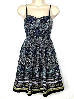Y2K American Rag MINI DRESS Womens Size Small Bustier Babydoll Festival Indian